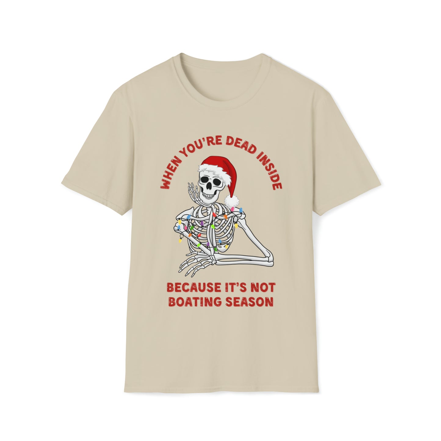 Dead Inside Funny Boating Christmas T Shirt