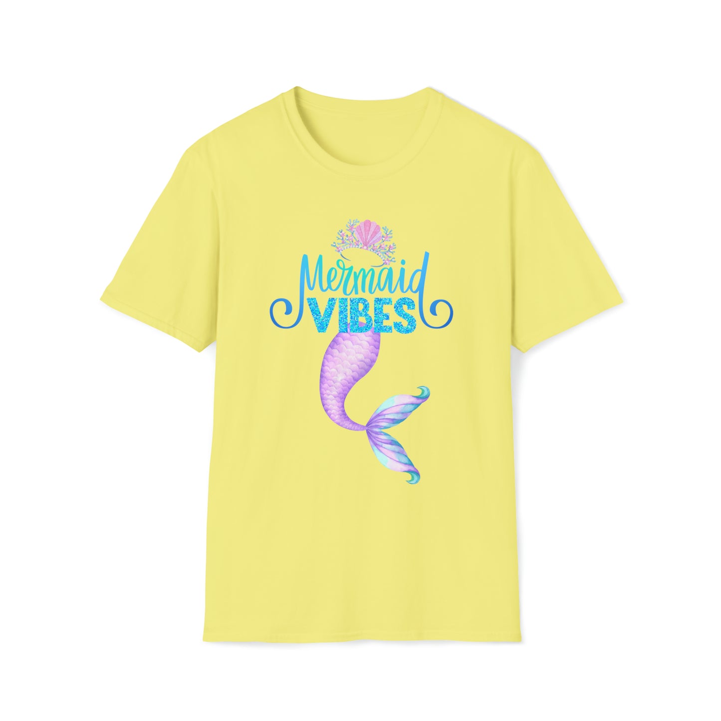 Cute Mermaid Women's T Shirt with saying Mermaid Vibes