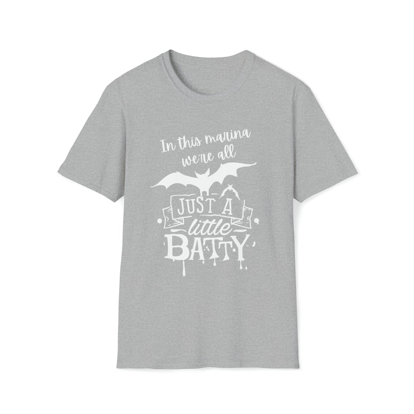 We're All Batty in this Marina Halloween Boating T-Shirt