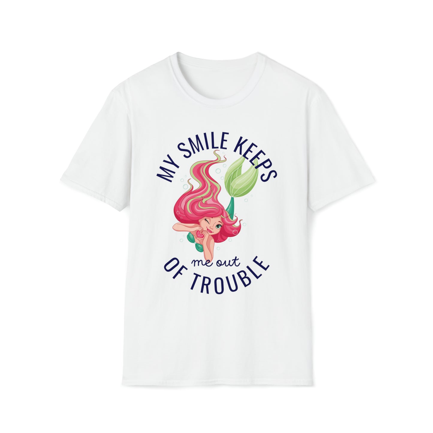 Cute Women's Mermaid Smile Keeps Me Out of Trouble T Shirt