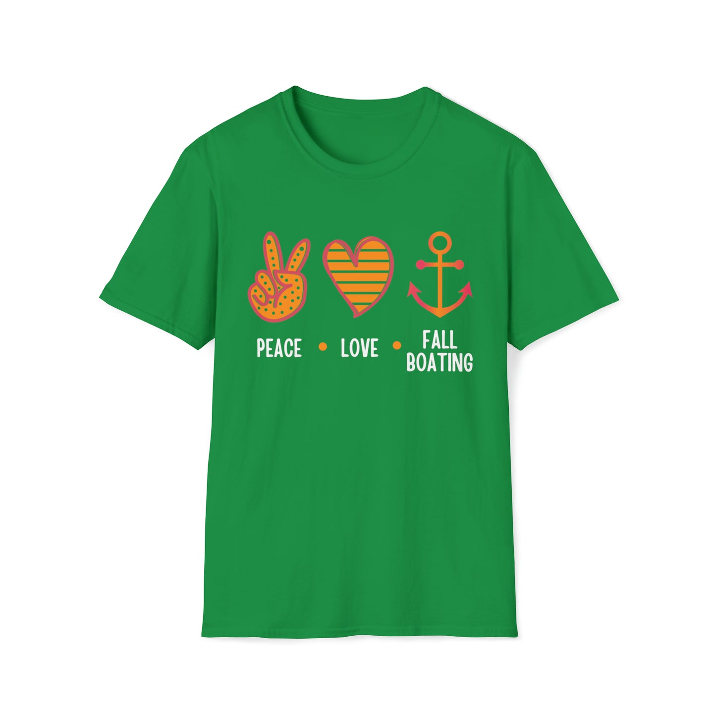 Womens Cute Peace - Love - Fall Boating T-Shirt