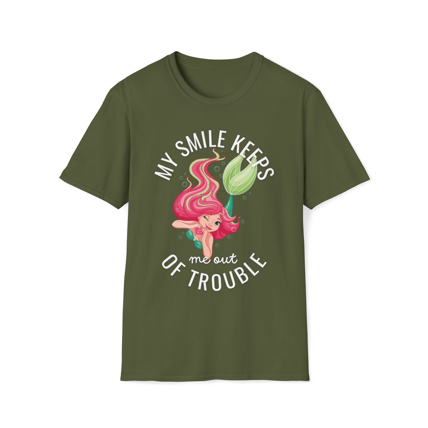 Cute Women's Mermaid Smile Keeps Me Out of Trouble T Shirt