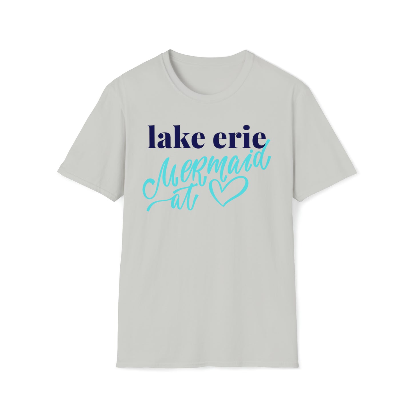 Womens Cute Lake Erie Mermaid Crew Neck T Shirt