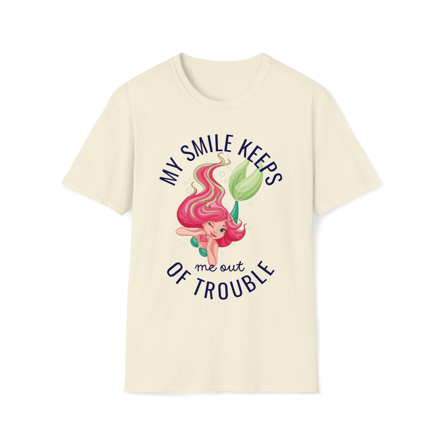 Cute Women's Mermaid Smile Keeps Me Out of Trouble T Shirt