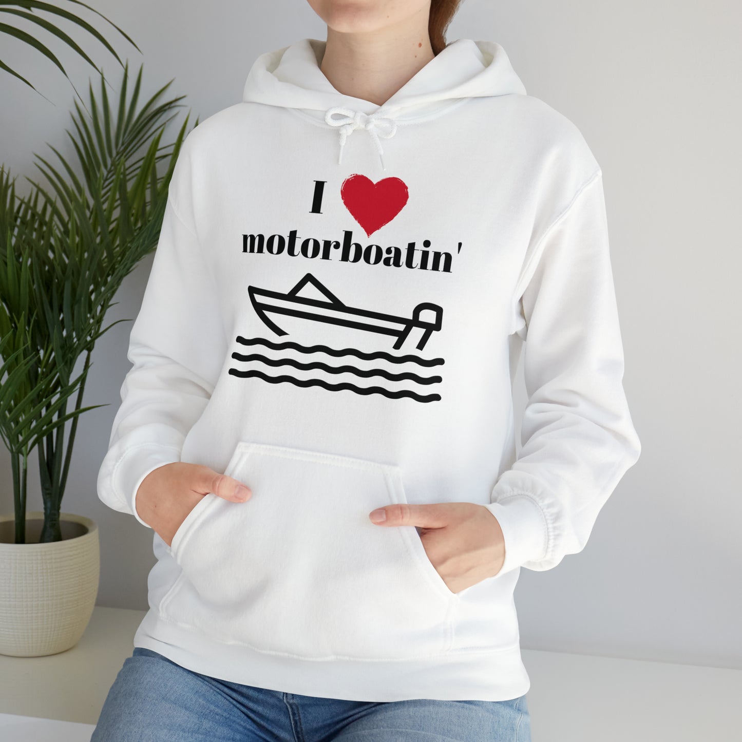 Men's Heavy Blend™ Hooded Sweatshirt I Love Motorboatin'