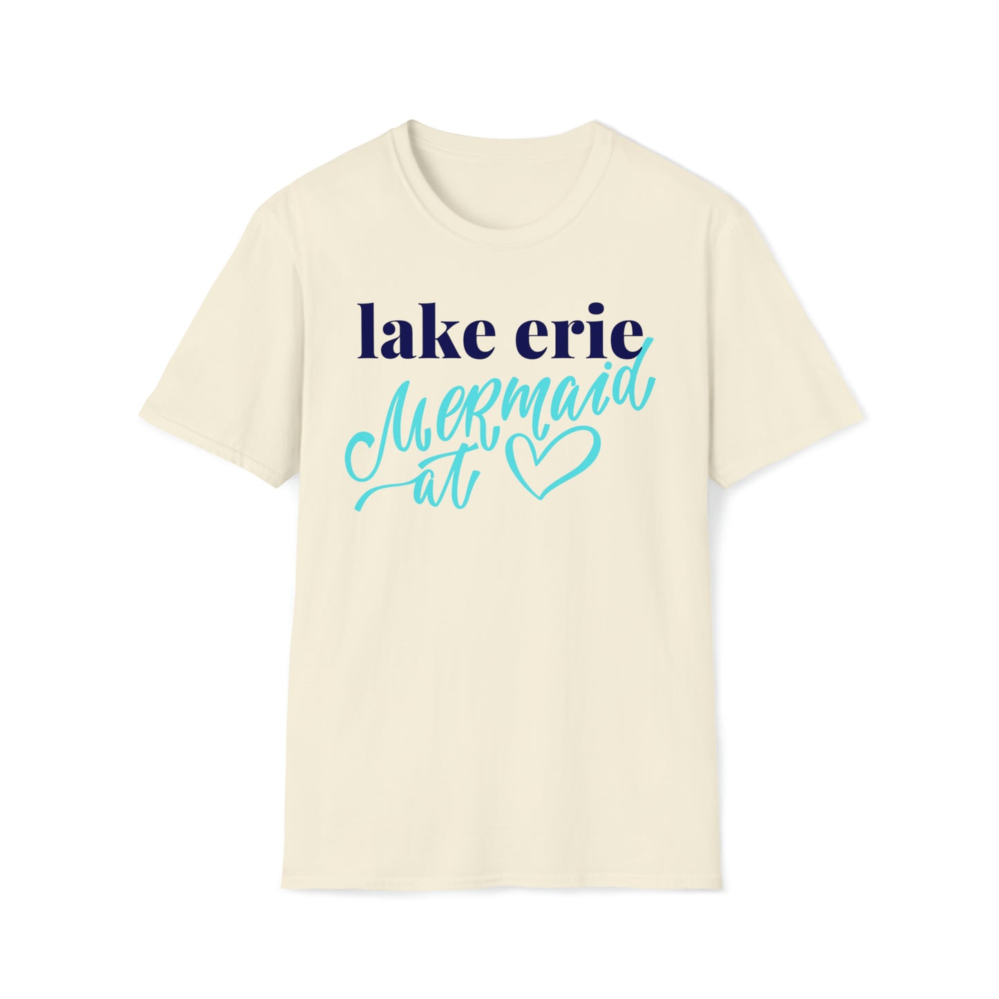 Womens Cute Lake Erie Mermaid Crew Neck T Shirt