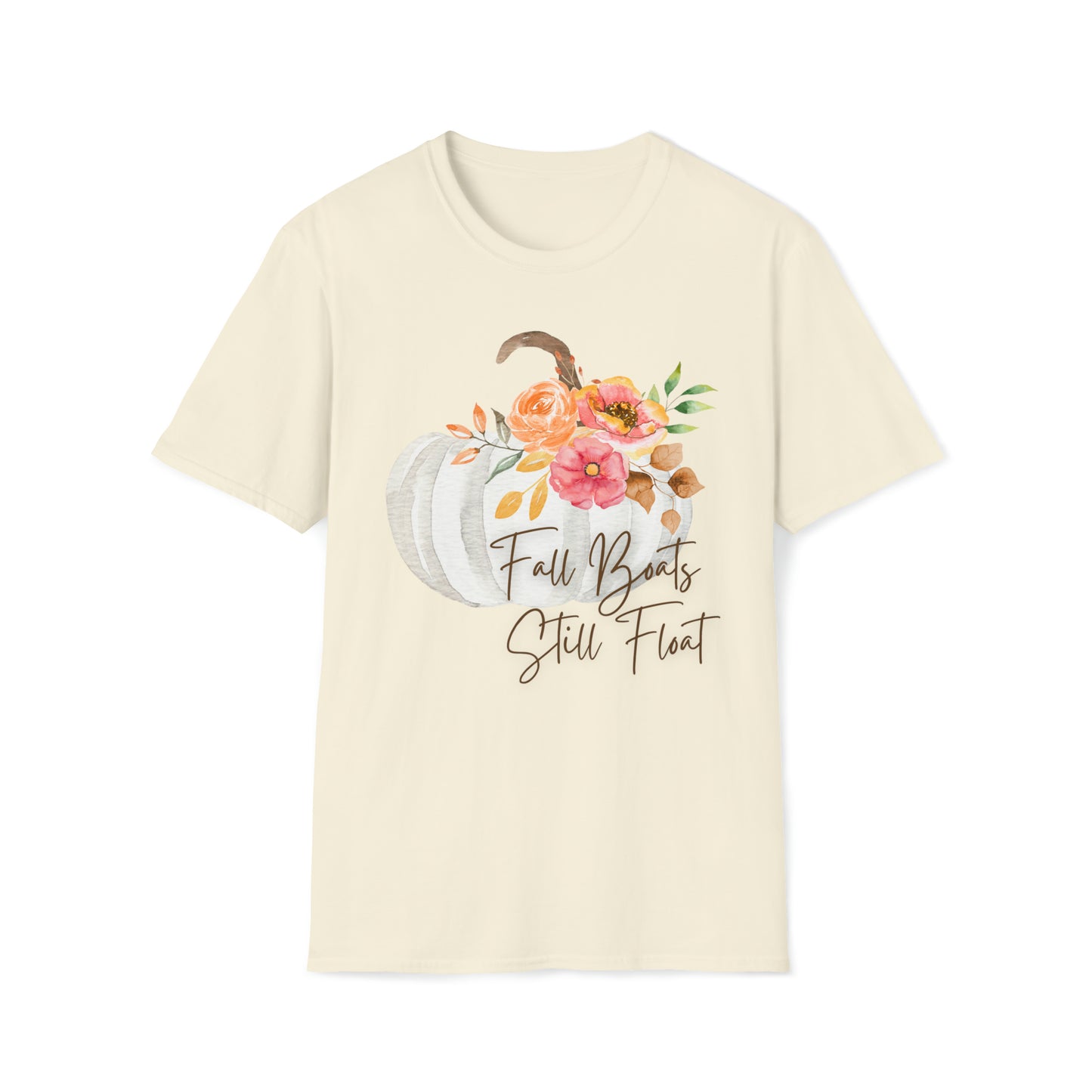 Womens Cute Fall Boats Still Float Graphic T-Shirt