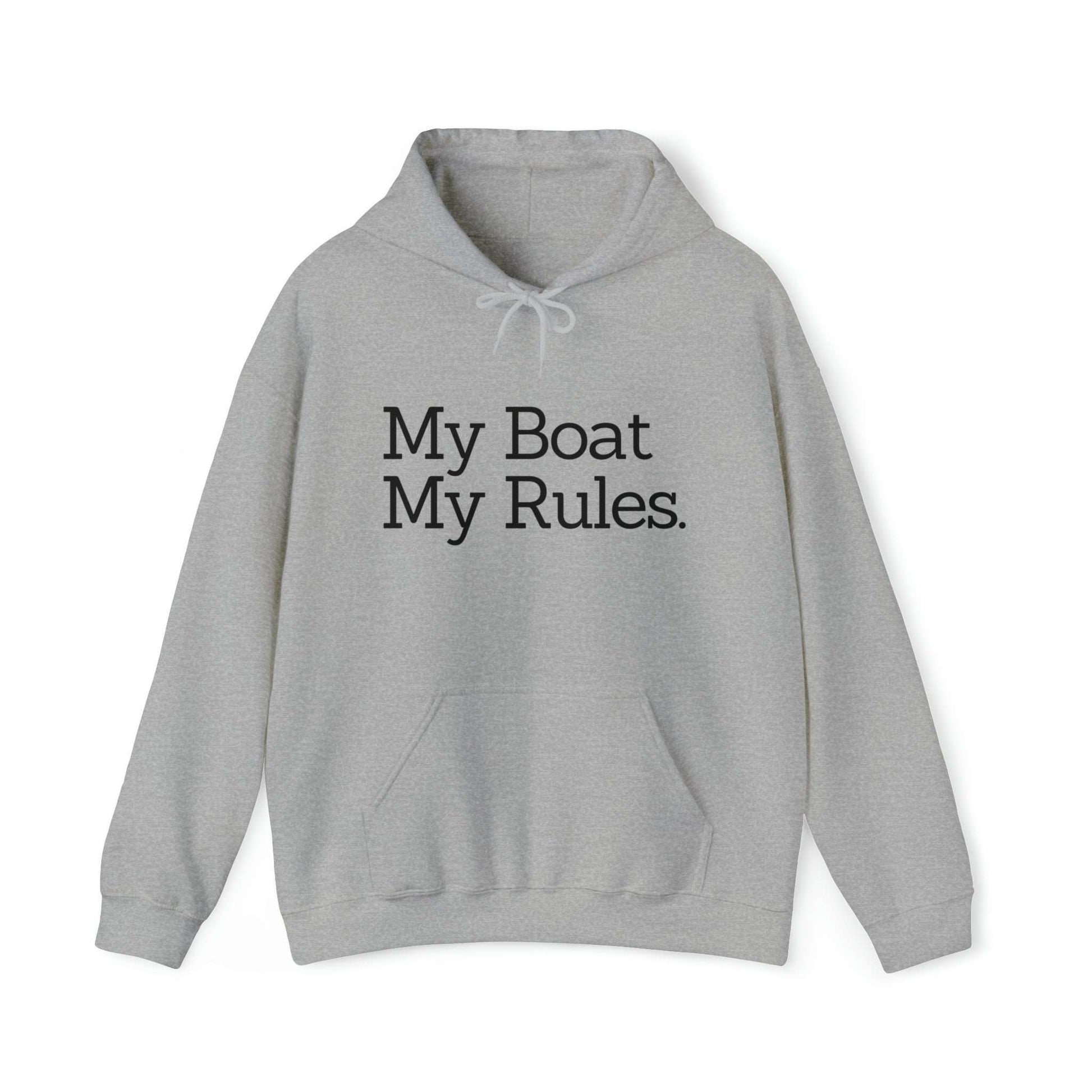 Men's & Women's Heavy Blend™ Hooded Sweatshirt with saying My Boat My Rules