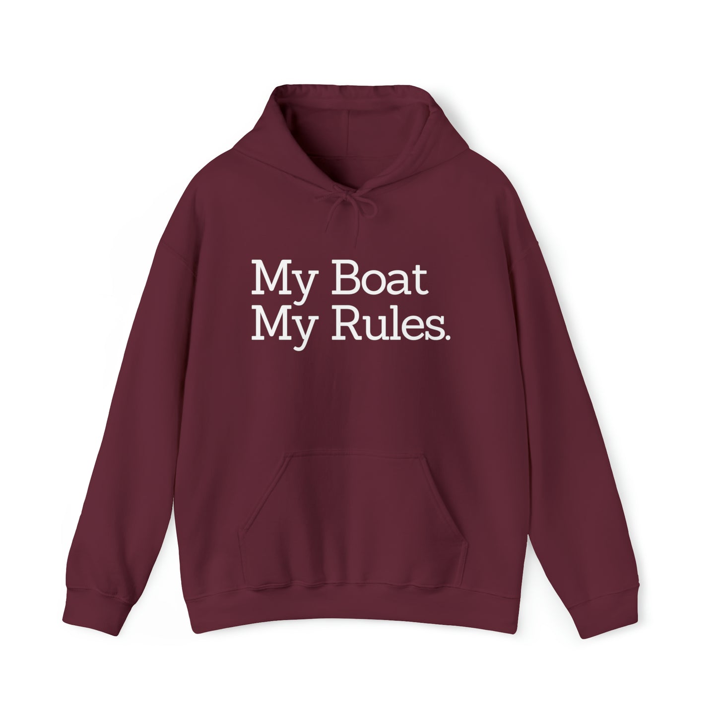 Men's & Women's Heavy Blend™ Hooded Sweatshirt with saying My Boat My Rules