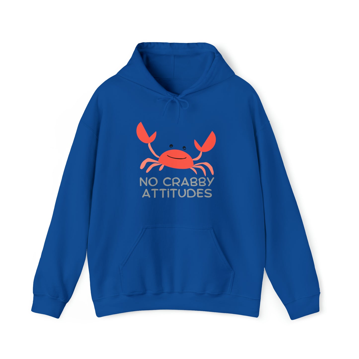 Men's & Women's Heavy Blend™ Hooded Sweatshirt with saying No Crabby Attitudes