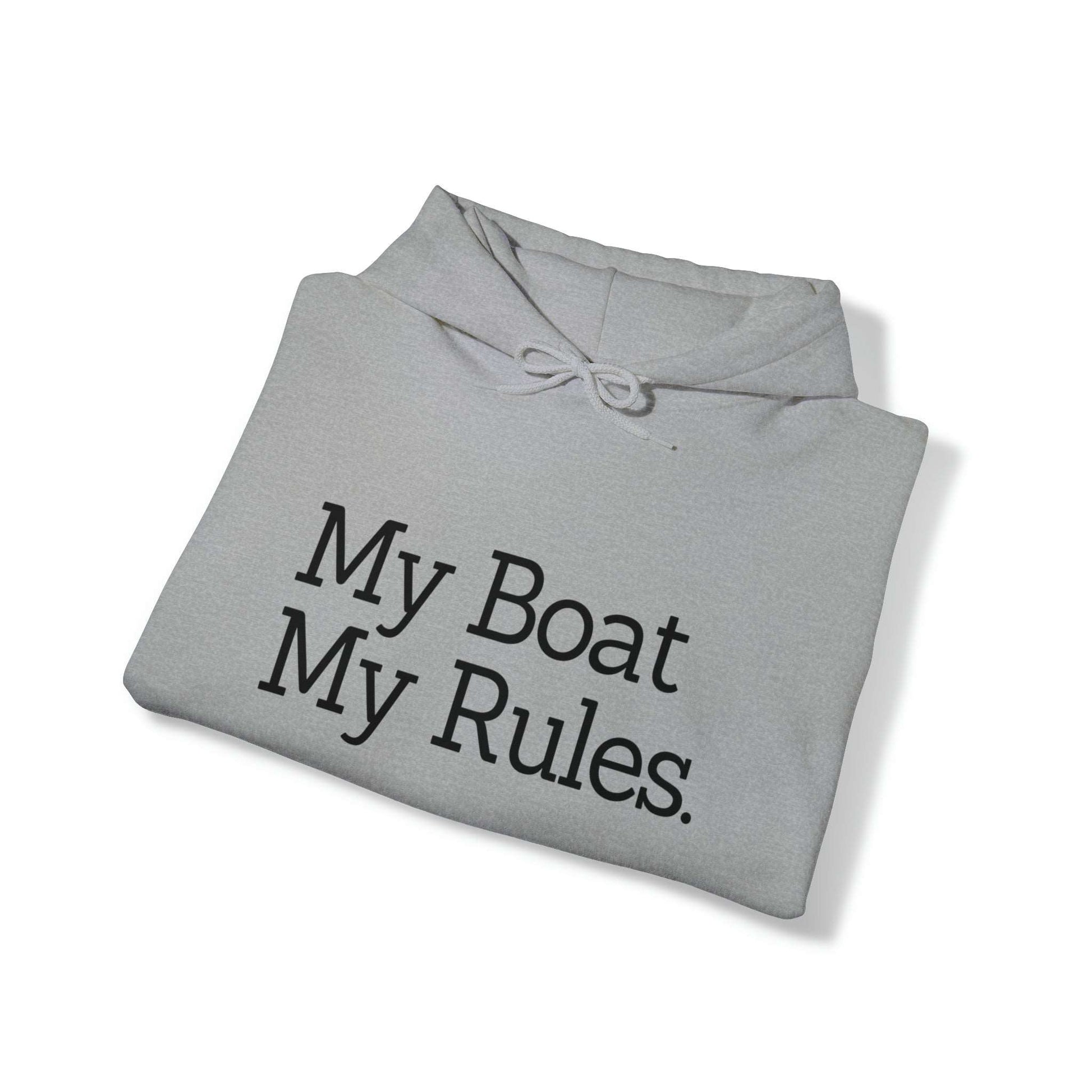 Men's & Women's Heavy Blend™ Hooded Sweatshirt with saying My Boat My Rules