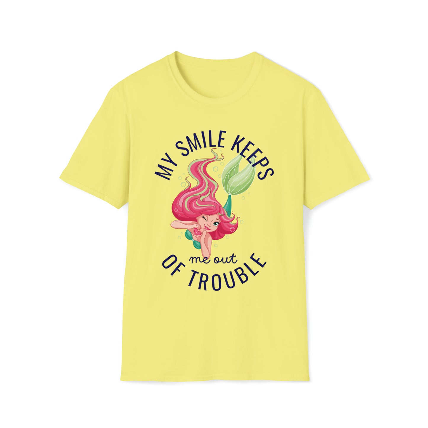 Cute Women's Mermaid Smile Keeps Me Out of Trouble T Shirt