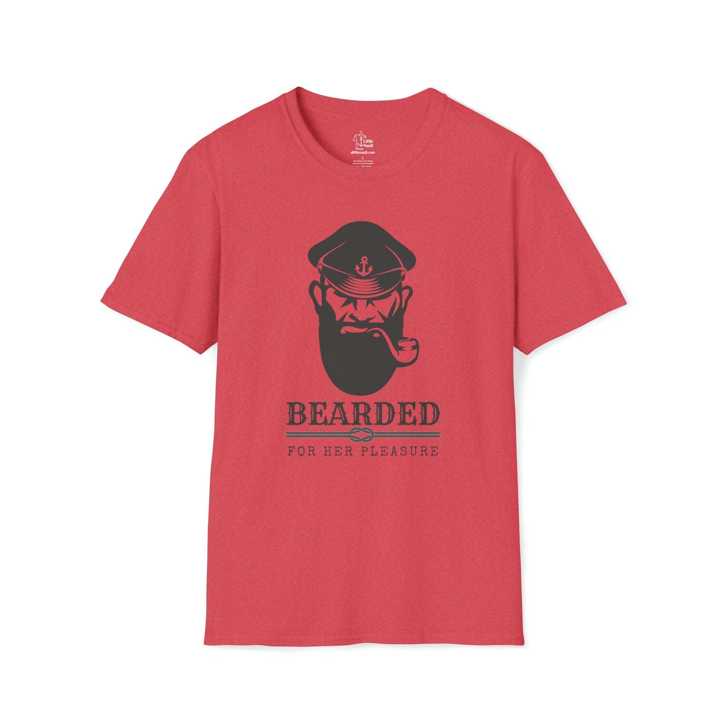 Men's Captain T Shirt with saying Bearded for Her Pleasure