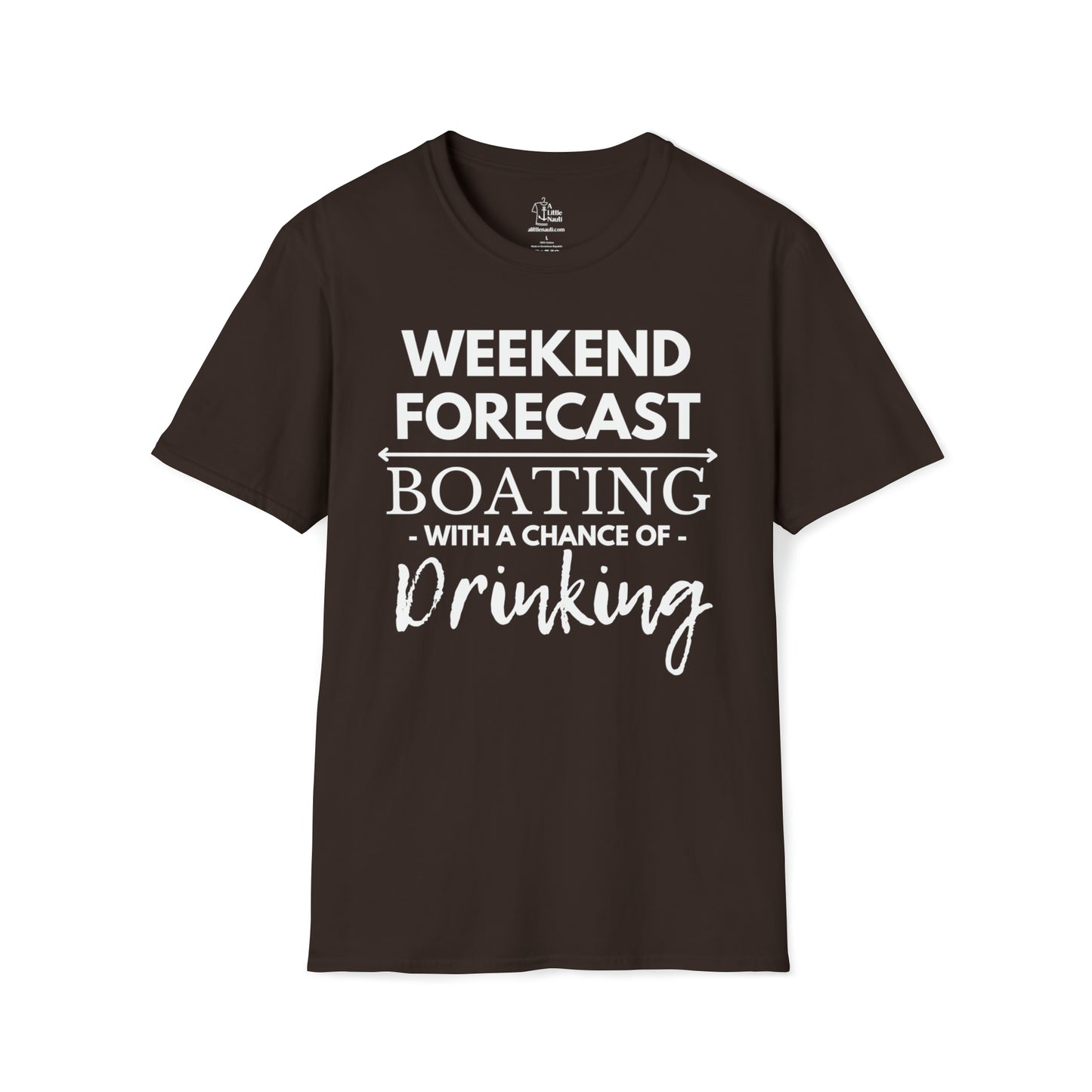 Nautical T-Shirt with Saying Weekend Forecast Boating with a Chance of Drinking