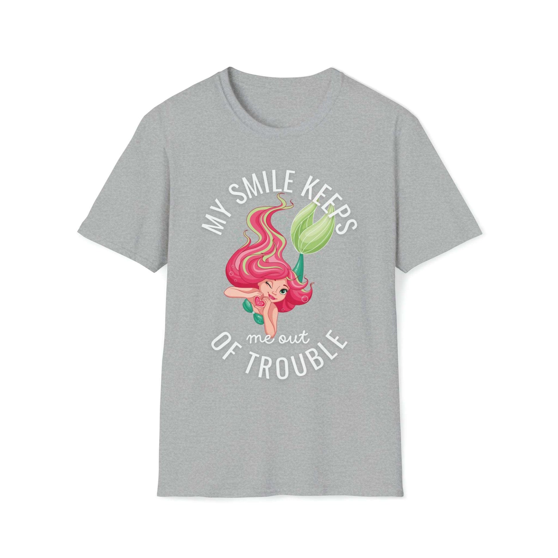 Cute Women's Mermaid Smile Keeps Me Out of Trouble T Shirt