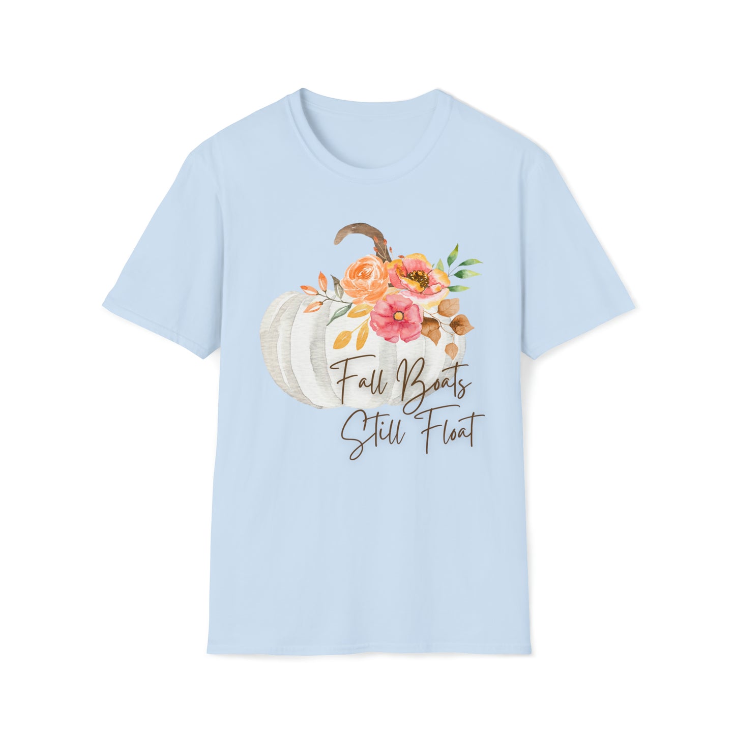 Womens Cute Fall Boats Still Float Graphic T-Shirt