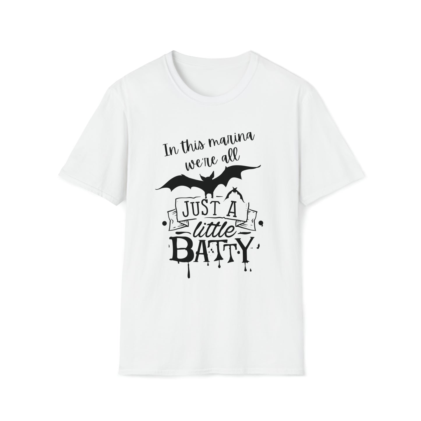 We're All Batty in this Marina Halloween Boating T-Shirt