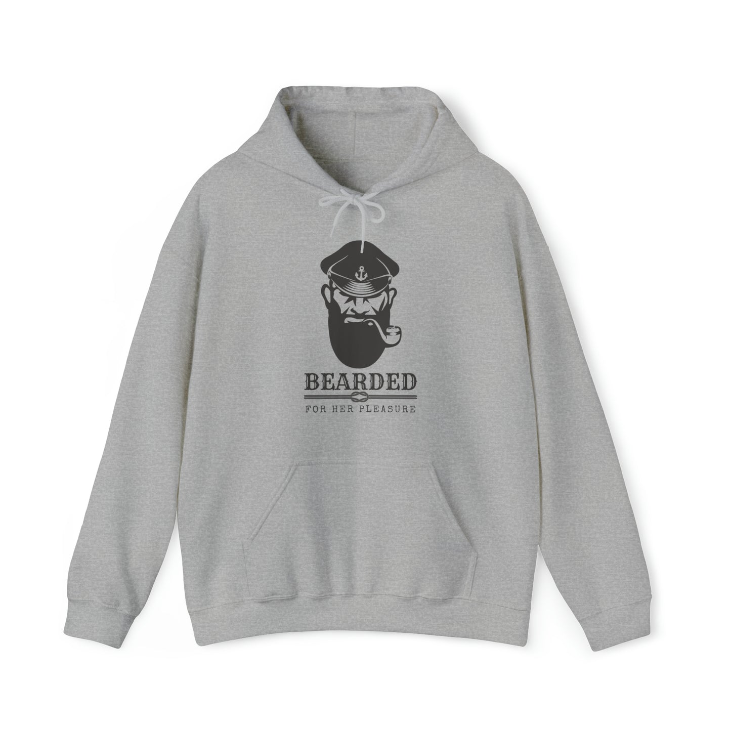 Men's Heavy Blend™ Hooded Sweatshirt with saying Bearded For Her Pleasure