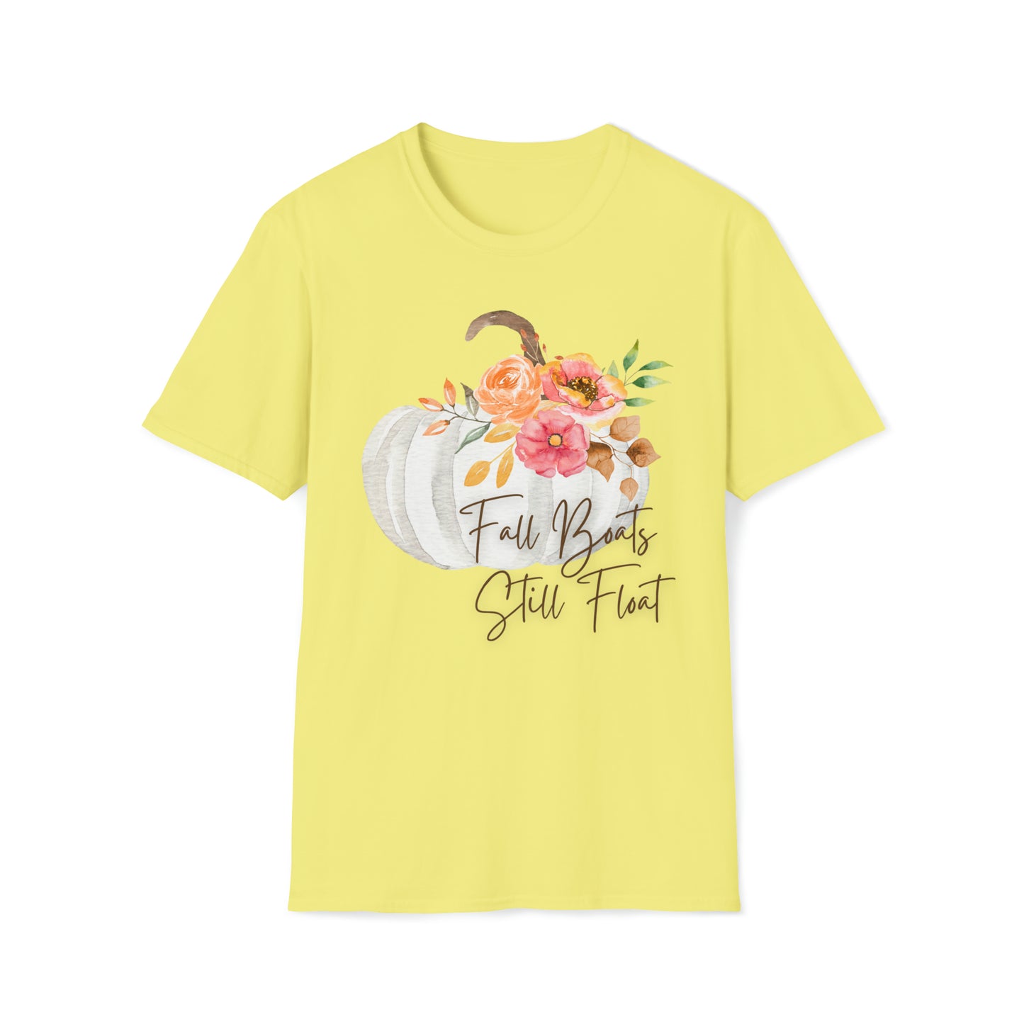 Womens Cute Fall Boats Still Float Graphic T-Shirt