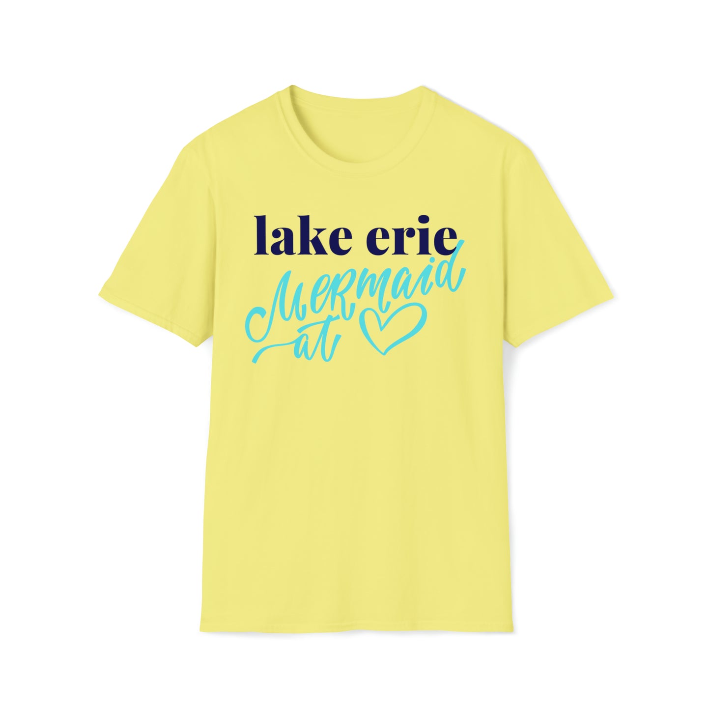 Womens Cute Lake Erie Mermaid Crew Neck T Shirt