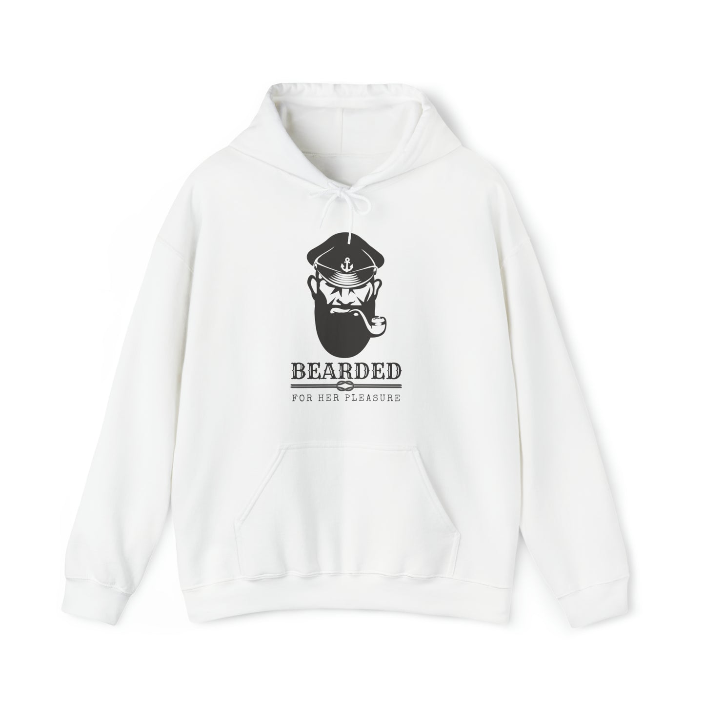 Men's Heavy Blend™ Hooded Sweatshirt with saying Bearded For Her Pleasure