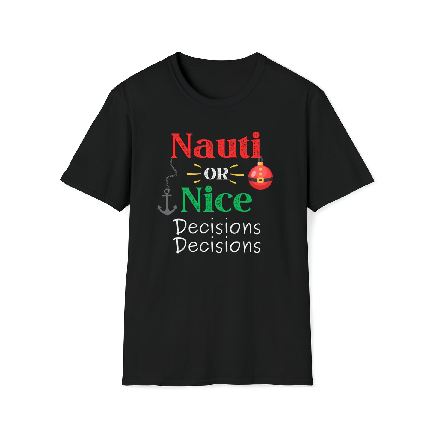 "Nauti" Naughty or Nice Holiday Nautical T-Shirt