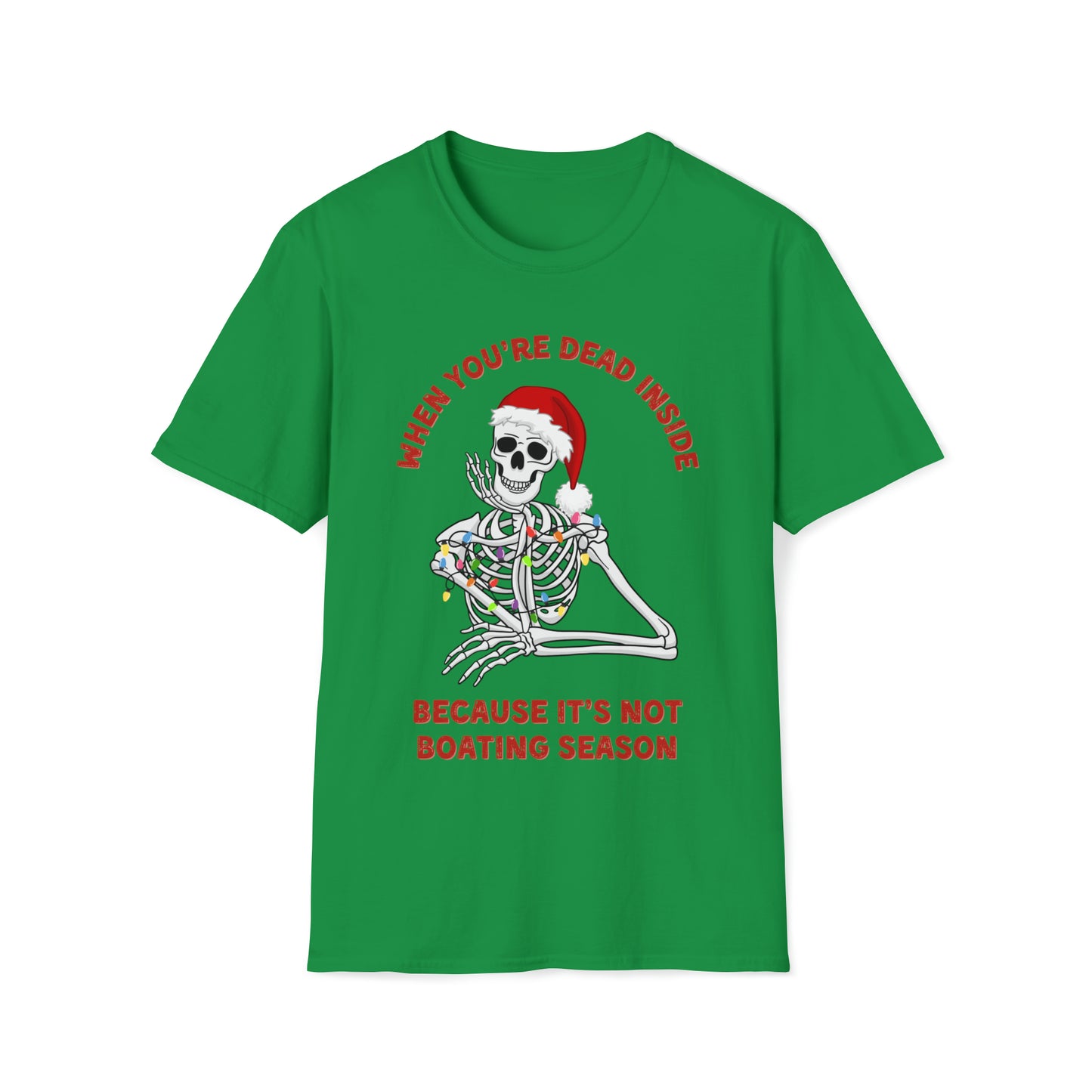 Dead Inside Funny Boating Christmas T Shirt