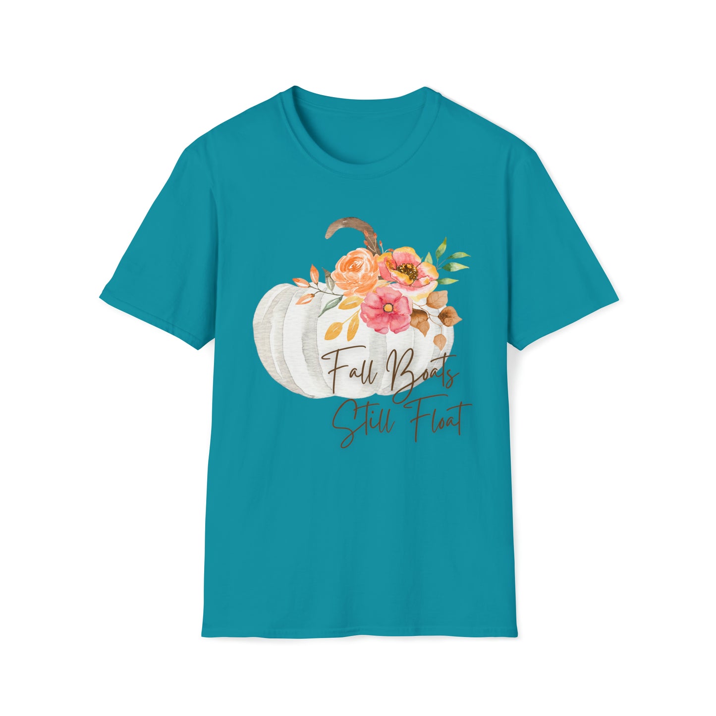 Womens Cute Fall Boats Still Float Graphic T-Shirt