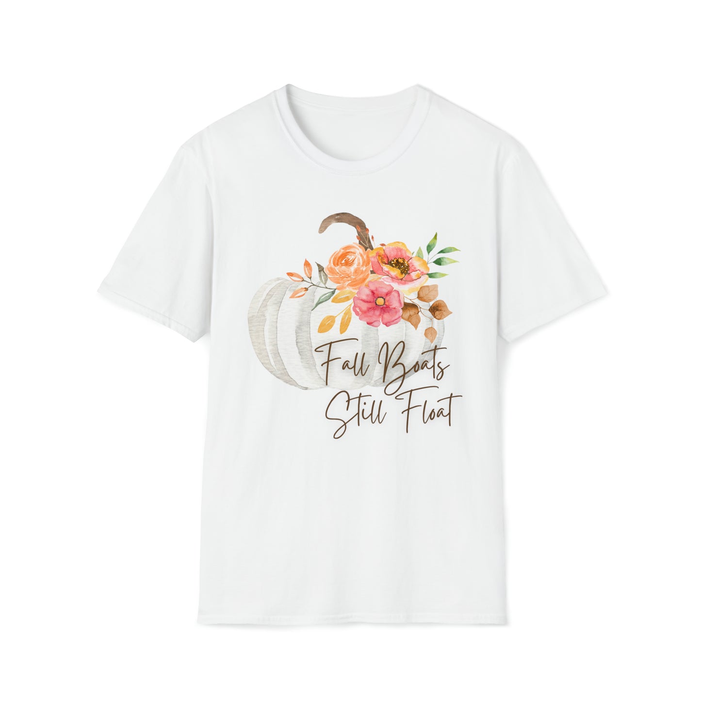 Womens Cute Fall Boats Still Float Graphic T-Shirt