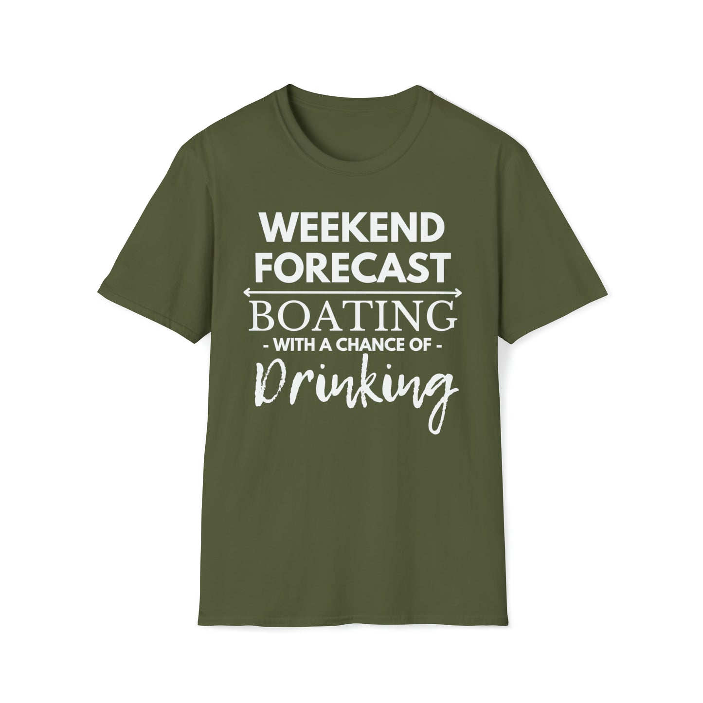 Nautical T-Shirt with Saying Weekend Forecast Boating with a Chance of Drinking