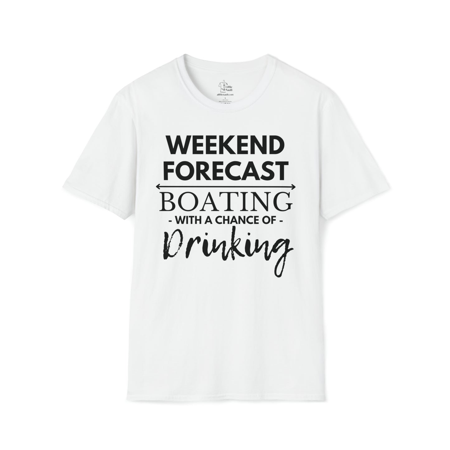 Nautical T-Shirt with Saying Weekend Forecast Boating with a Chance of Drinking