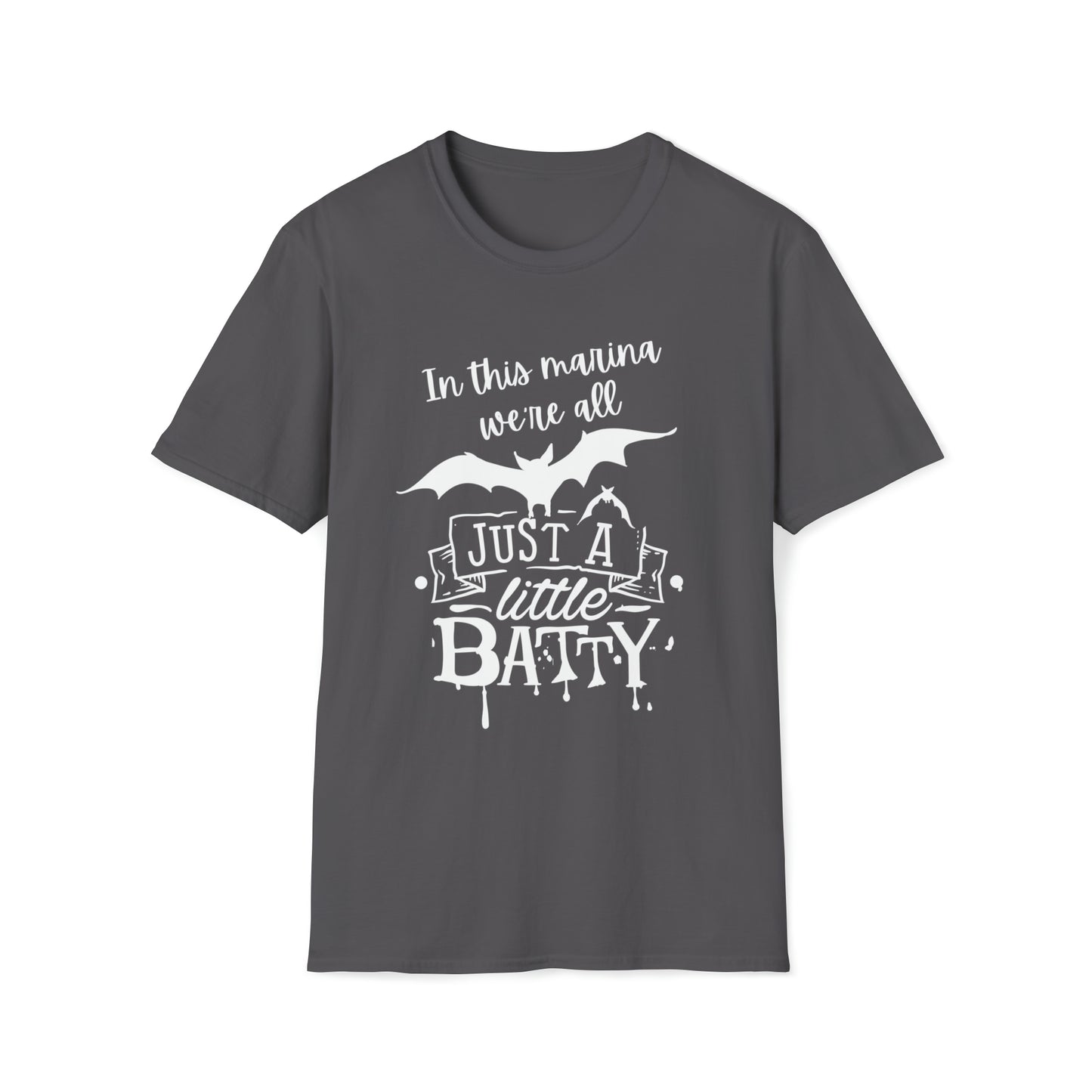 We're All Batty in this Marina Halloween Boating T-Shirt