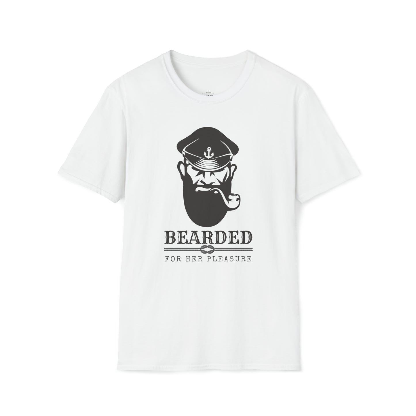 Men's Captain T Shirt with saying Bearded for Her Pleasure