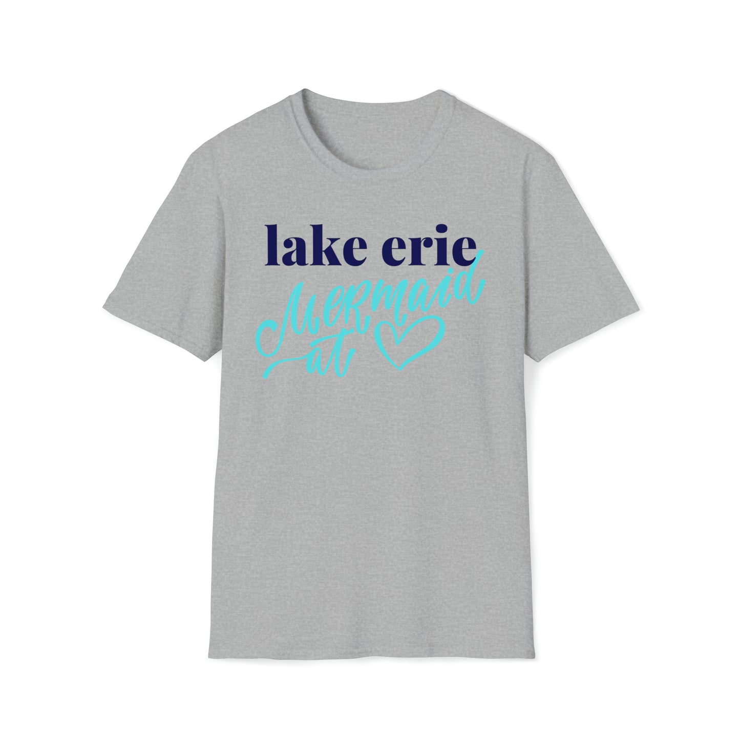 Womens Cute Lake Erie Mermaid Crew Neck T Shirt