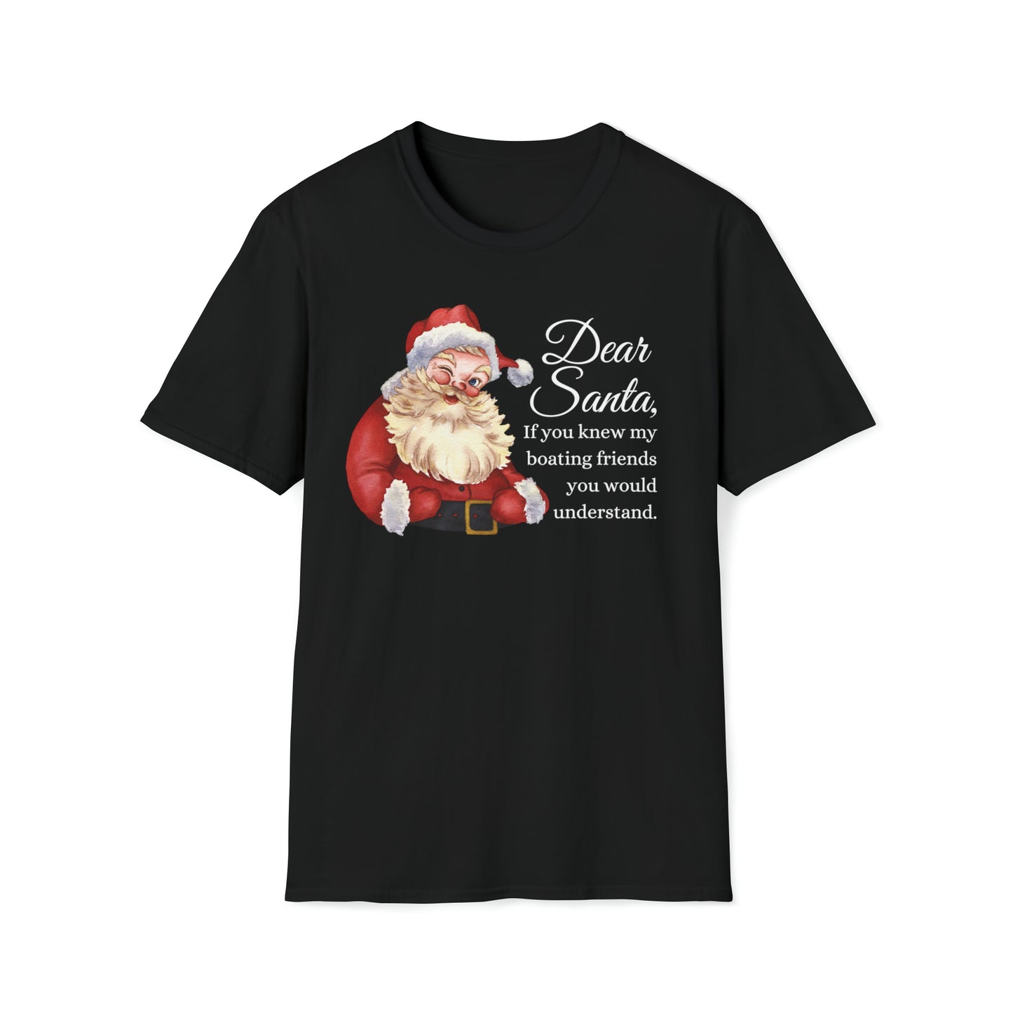 Santa Boating Friends Christmas T Shirt