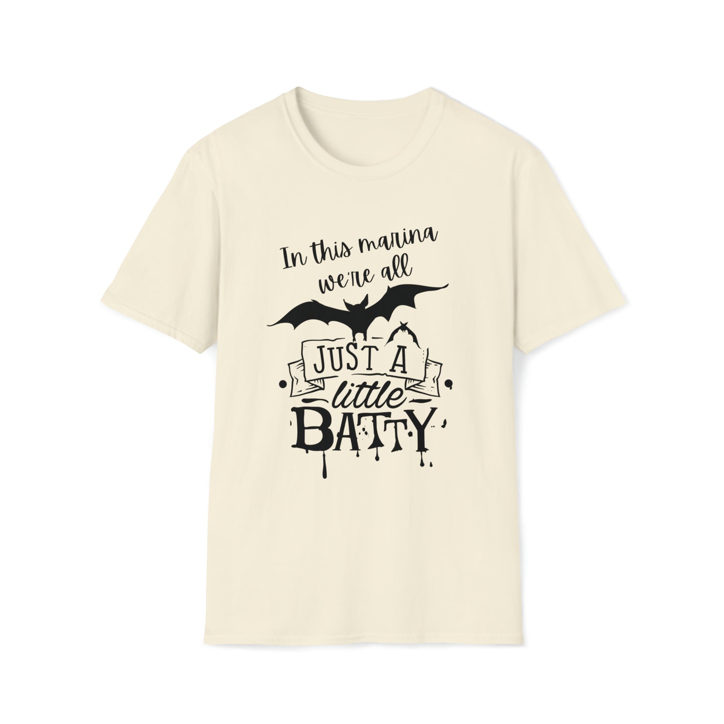 We're All Batty in this Marina Halloween Boating T-Shirt