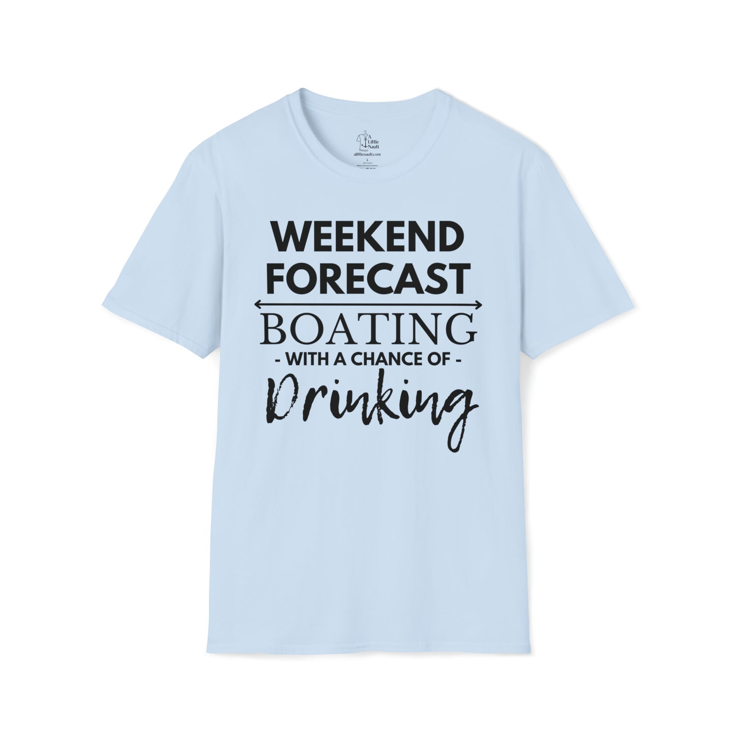 Nautical T-Shirt with Saying Weekend Forecast Boating with a Chance of Drinking