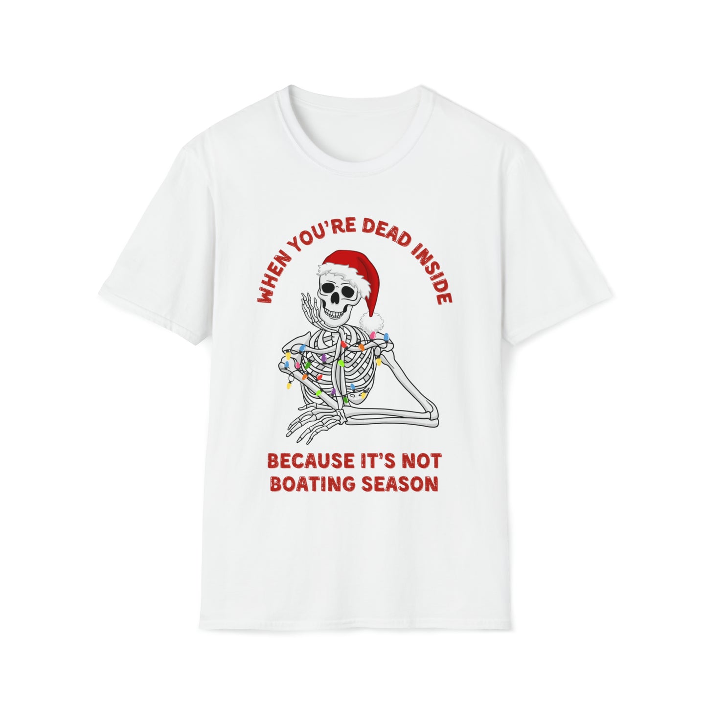 Dead Inside Funny Boating Christmas T Shirt