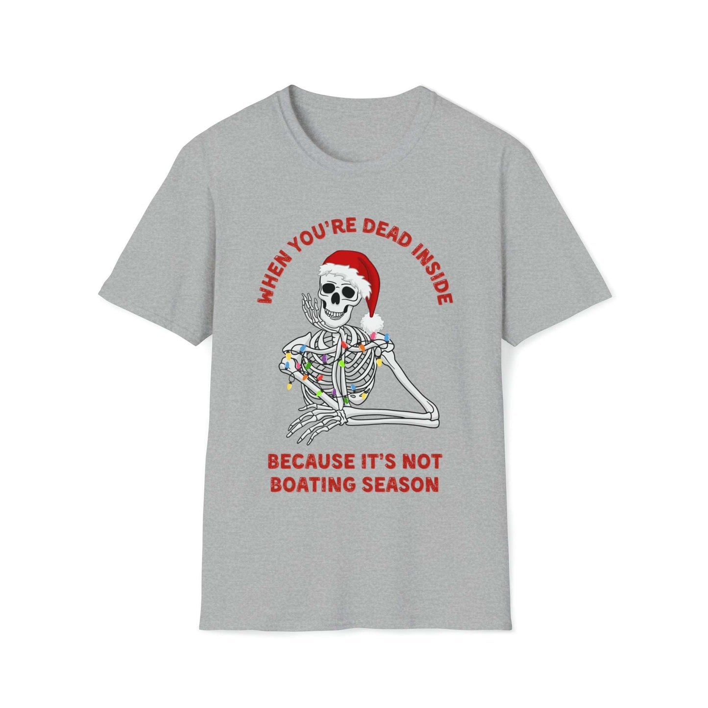 Dead Inside Funny Boating Christmas T Shirt