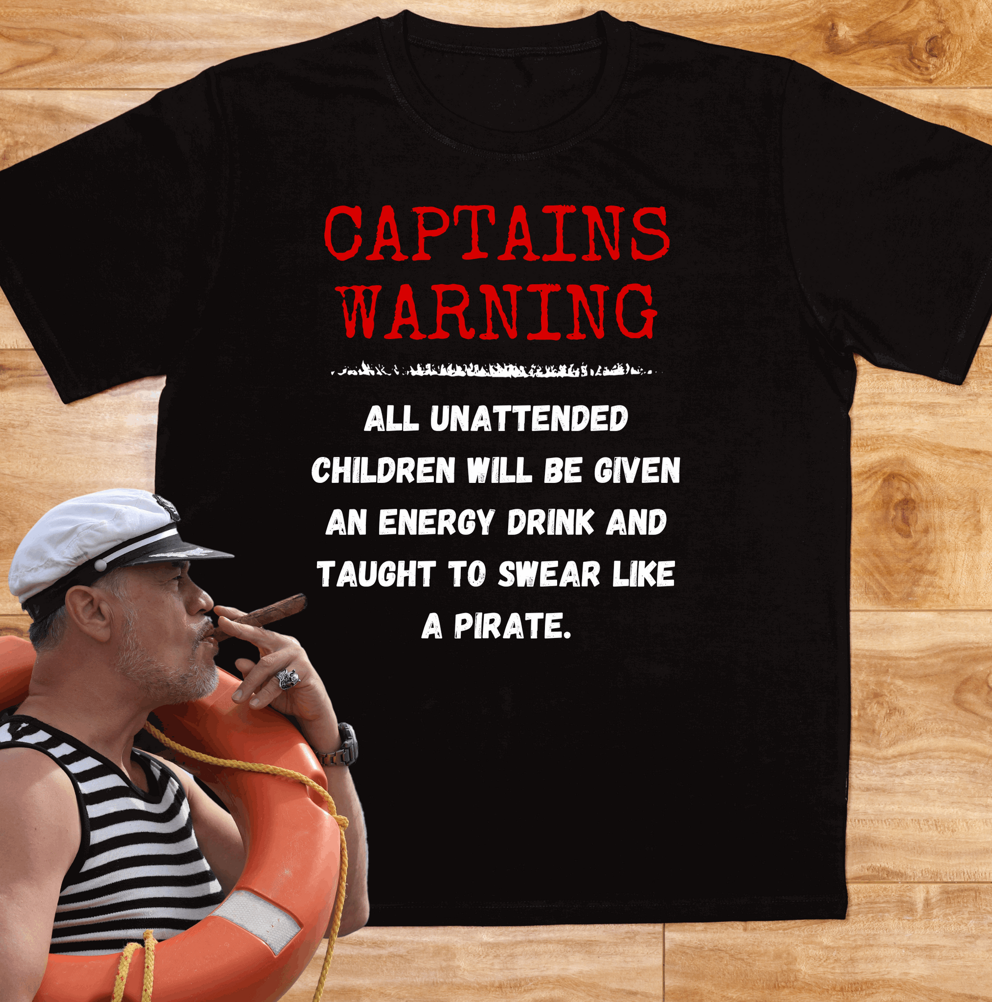 Captains Warning Nautical Graphic T-shirt