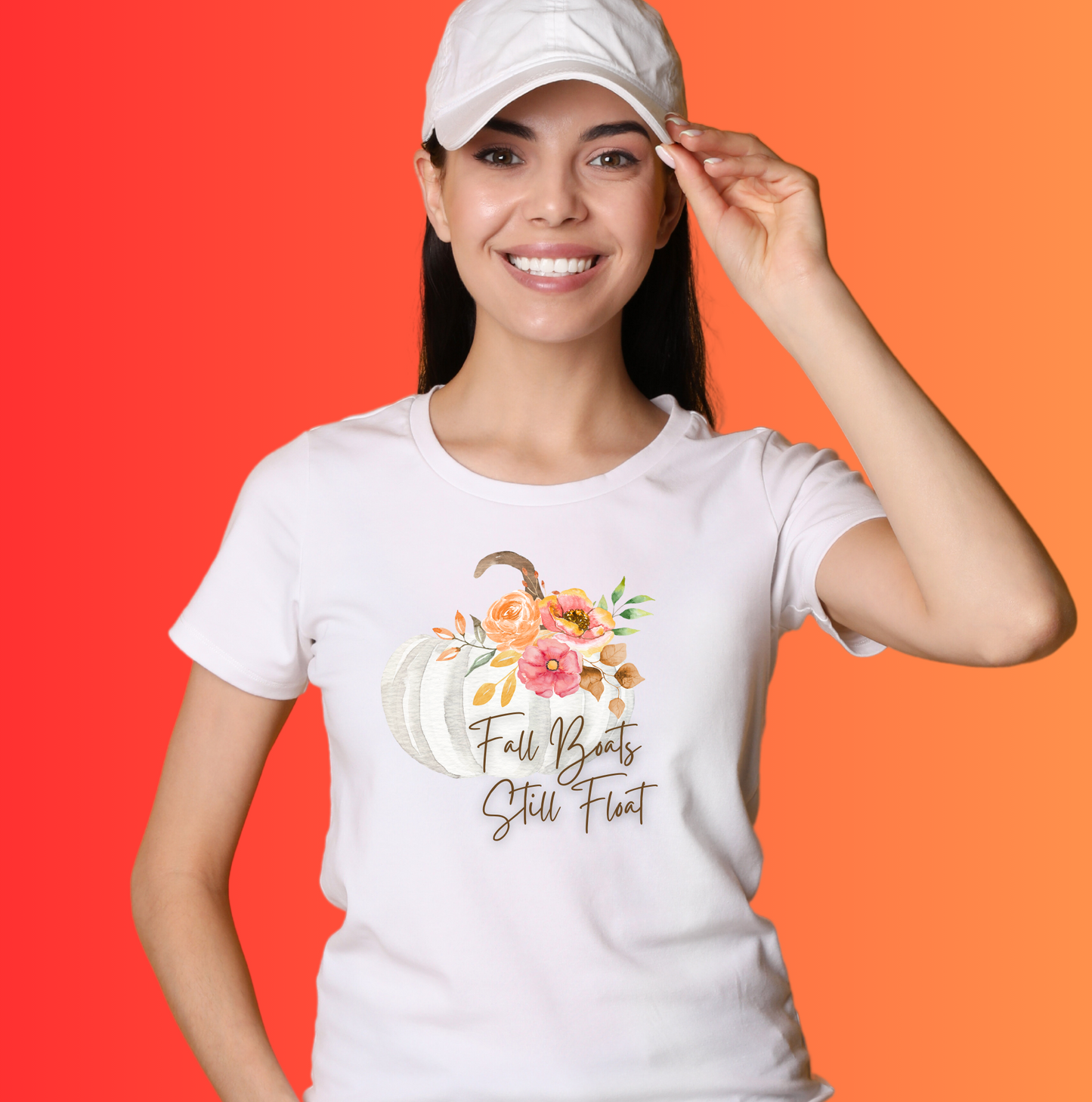 Womens Cute Fall Boats Still Float Graphic T-Shirt