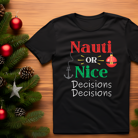 "Nauti" Naughty or Nice Holiday Nautical T-Shirt